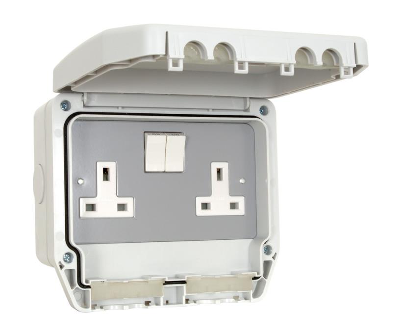 13A 2 GANG DP SWITCHED SOCKET C/W TWIN EARTH TERMINALS